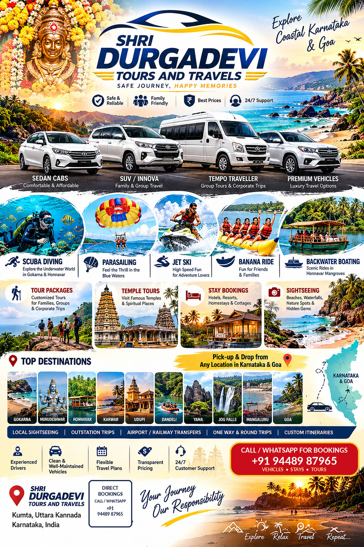 Shri Durgadevi Tours and Travels service flyer